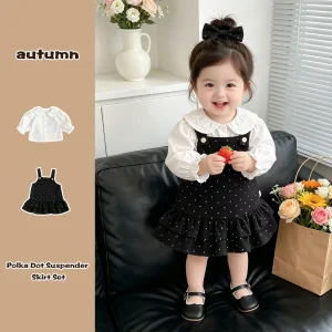 Girls Polka Dot Dress Set
