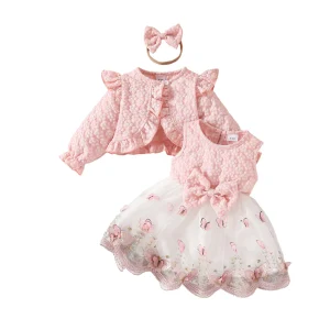 Girls Ruffle Bow Party Dress