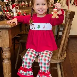 Baby/Toddler Christmas Plaid Pants Set