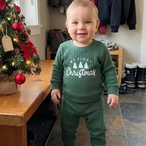 Christmas Waffle Knit Toddler Set