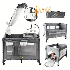 All-in-One Baby Play-Yard Bassinet