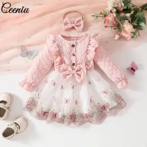 Girls Ruffle Bow Party Dress